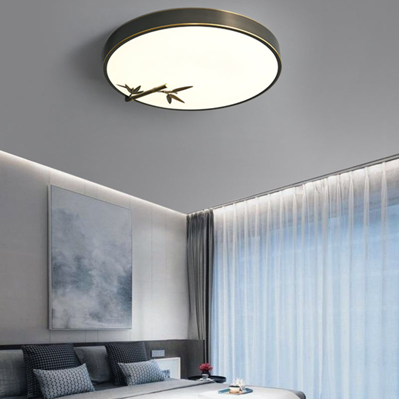 Round Shape Flush Mount Lamp Modern Metal 1 Light Flush Mount Ceiling Light