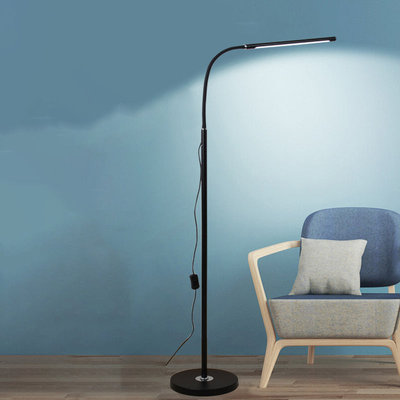 1 Light Linear Floor Lamps Modernism Metal Standard Lamps for Living Room