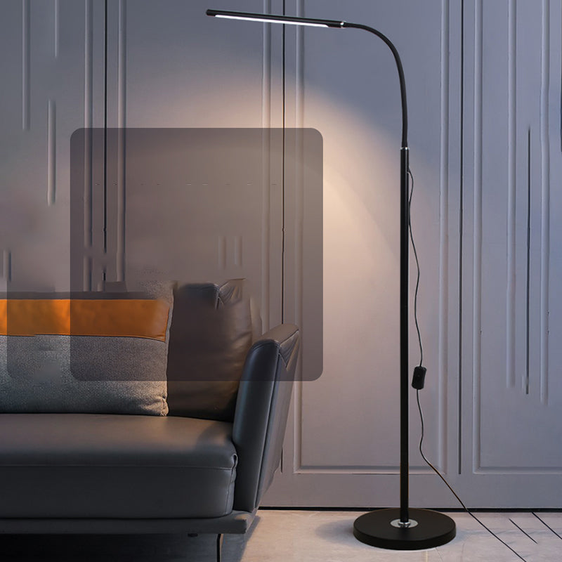 1 Light Linear Floor Lamps Modernism Metal Standard Lamps for Living Room