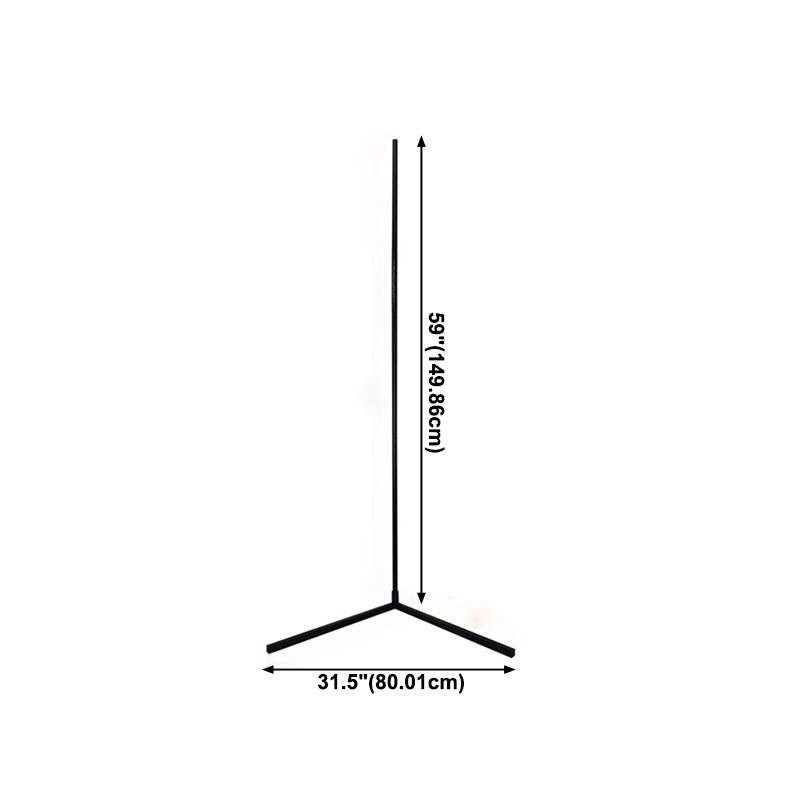 1 Leichte lineare Stehlampe Modernismus Metall Standardlampen für Wohnzimmer in Schwarz