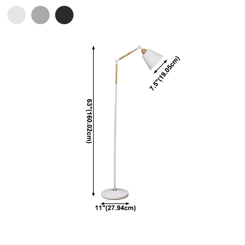 1 lámpara de lámpara de cono de luz modernismo lámparas estándar de metal para sala de estar