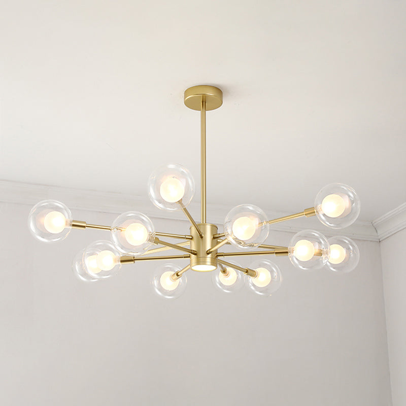 Nordic moderne en verre transparent des luminaires suspendus Spoutnik Chandelier pour le salon