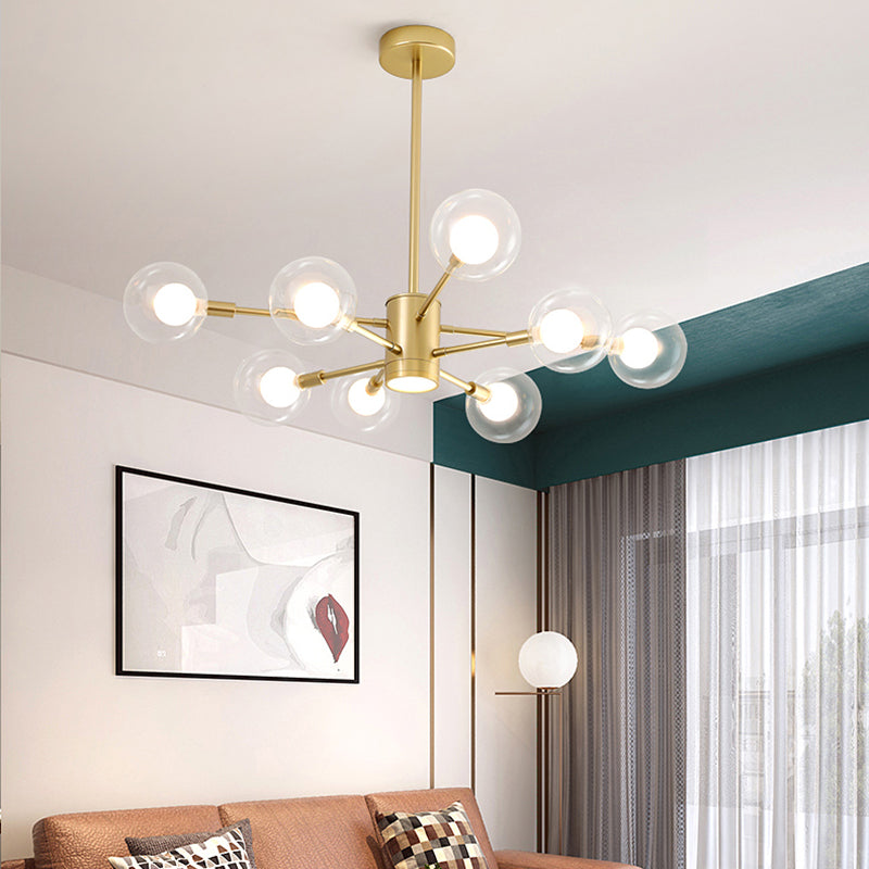 Nordic moderne en verre transparent des luminaires suspendus Spoutnik Chandelier pour le salon