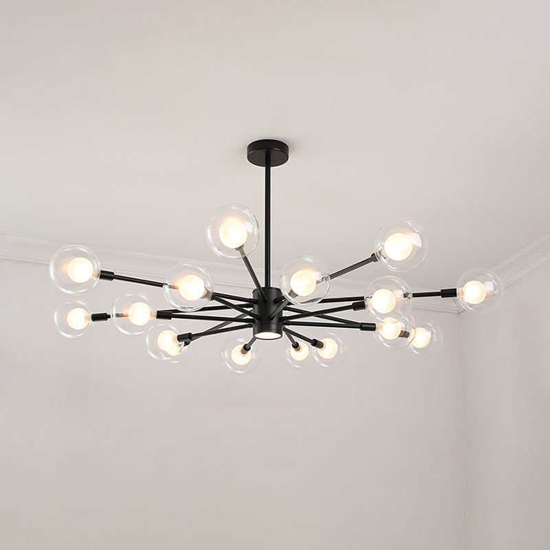 Nordic moderne en verre transparent des luminaires suspendus Spoutnik Chandelier pour le salon