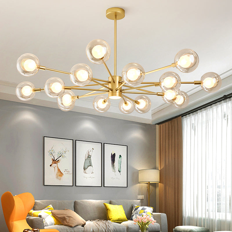 Nordic moderne en verre transparent des luminaires suspendus Spoutnik Chandelier pour le salon