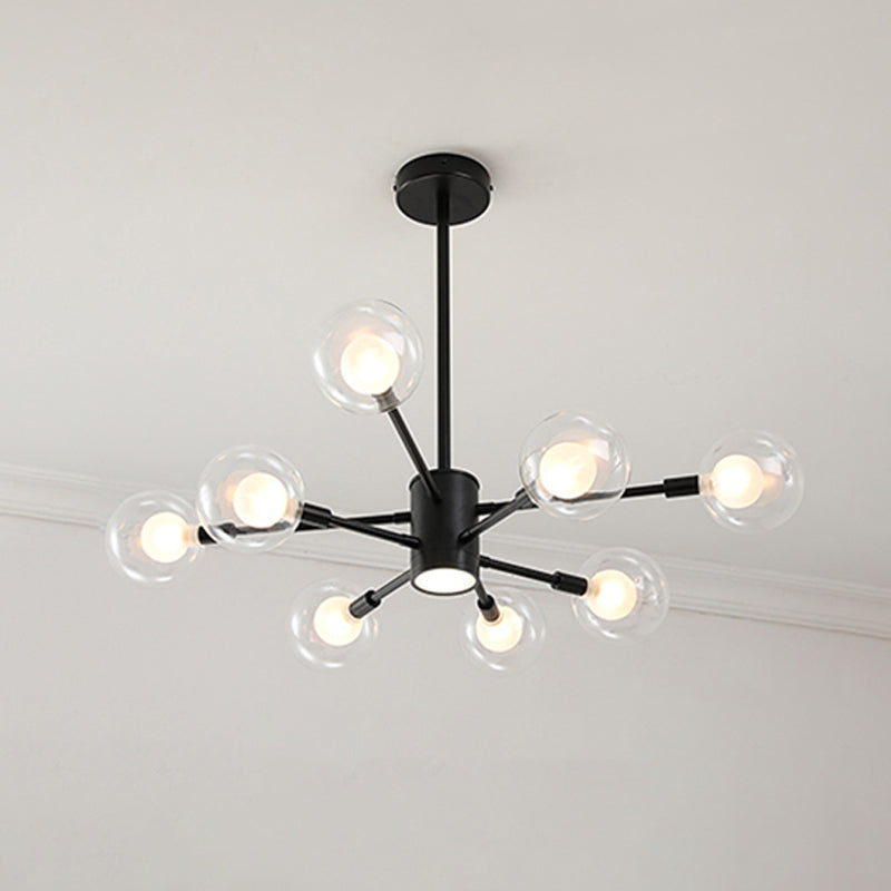 Nordic moderne en verre transparent des luminaires suspendus Spoutnik Chandelier pour le salon