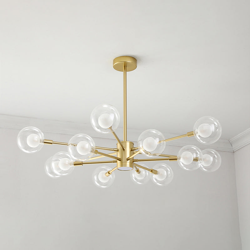 Nordic moderne en verre transparent des luminaires suspendus Spoutnik Chandelier pour le salon