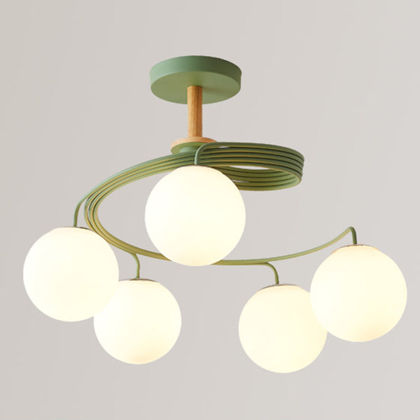 Luminaires de lustre en bois moderne globe suspension à suspension multiples