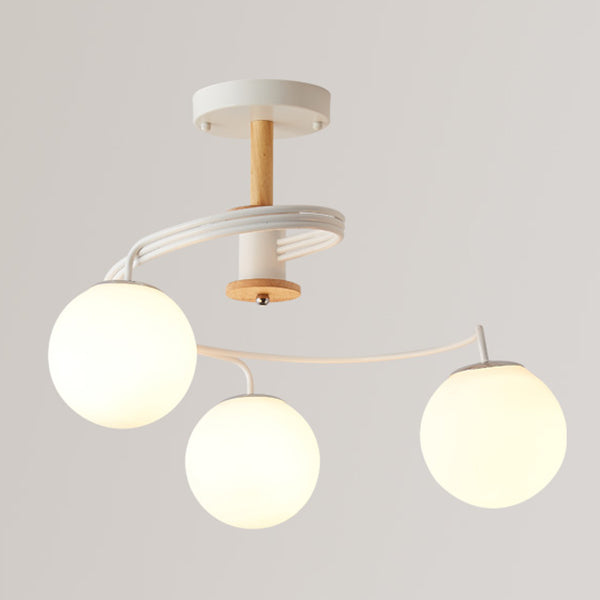 Luminaires de lustre en bois moderne globe suspension à suspension multiples