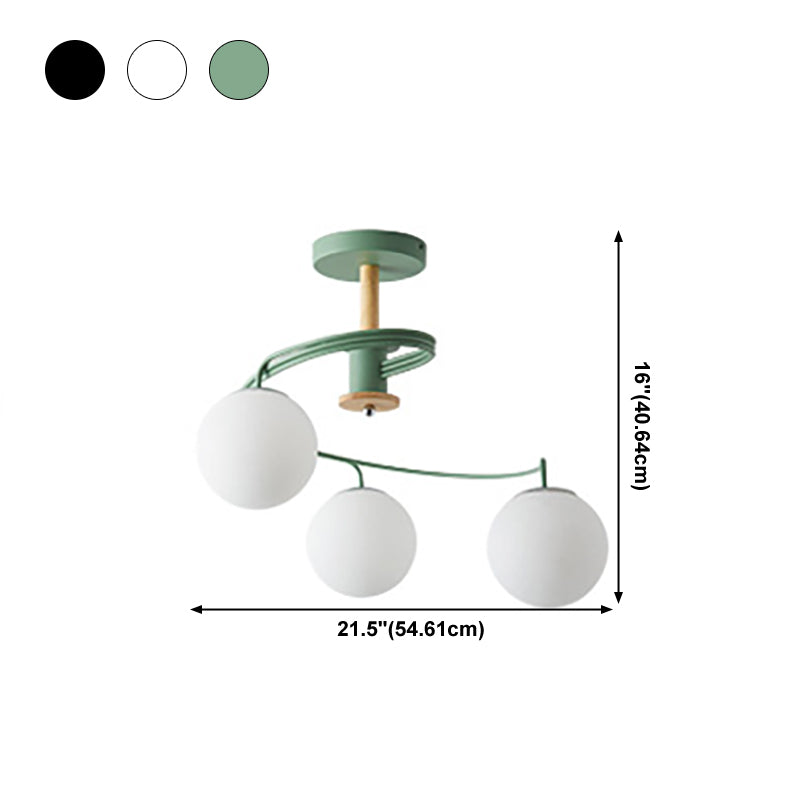 Luminaires de lustre en bois moderne globe suspension à suspension multiples