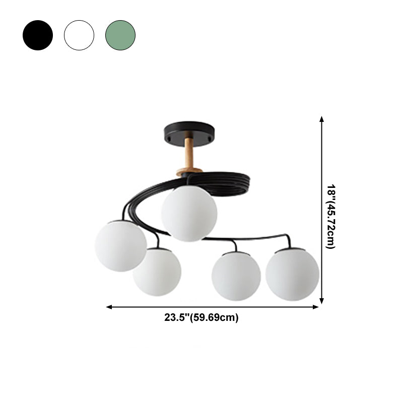 Luminaires de lustre en bois moderne globe suspension à suspension multiples