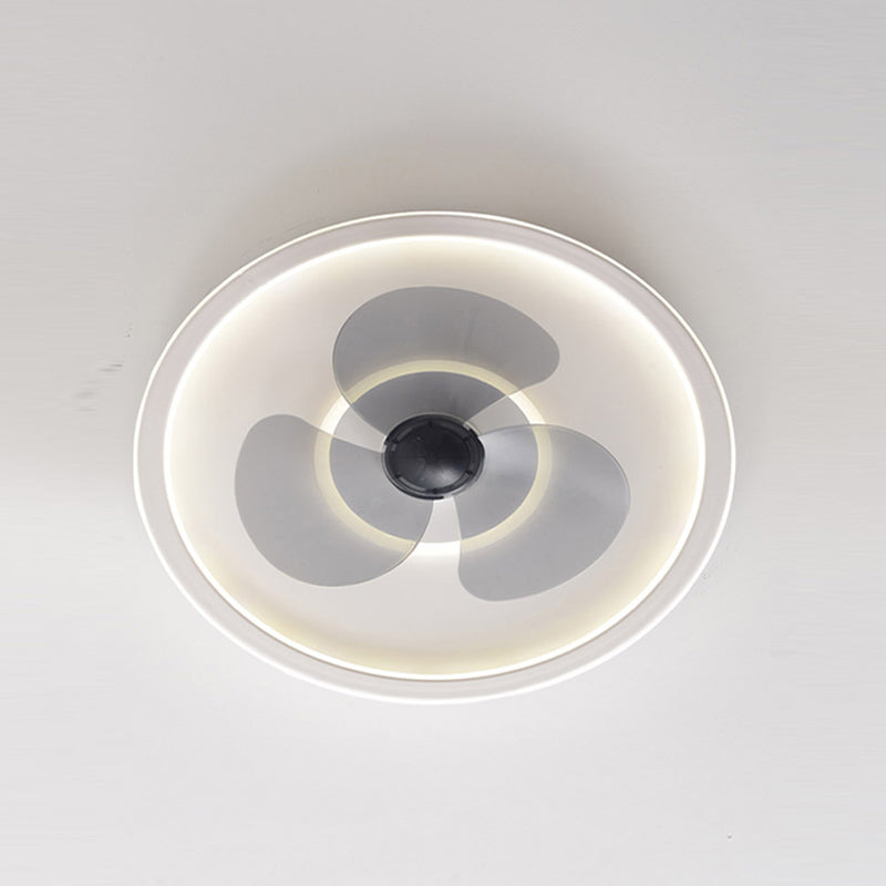 Circular Dinner Ceiling Fan Light Metal Minimalist LED Flush Mount Ceiling Lighting