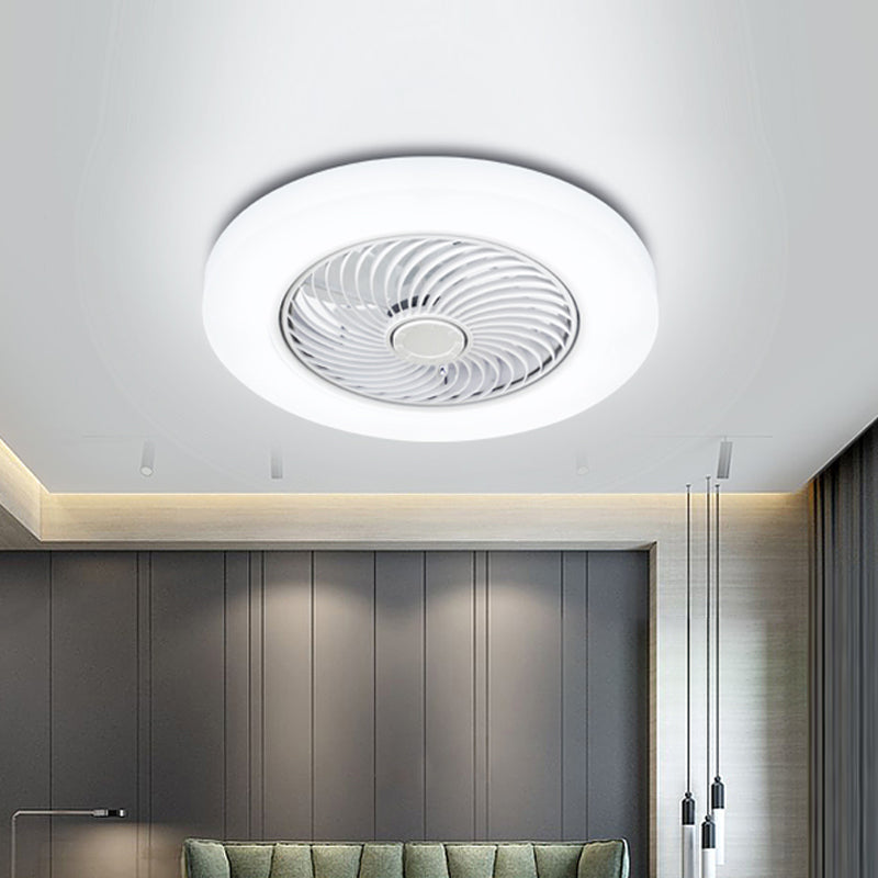 Round Flush Mount Ceiling Fan Light Minimalist Bedroom Living Room Ceiling Mount Light