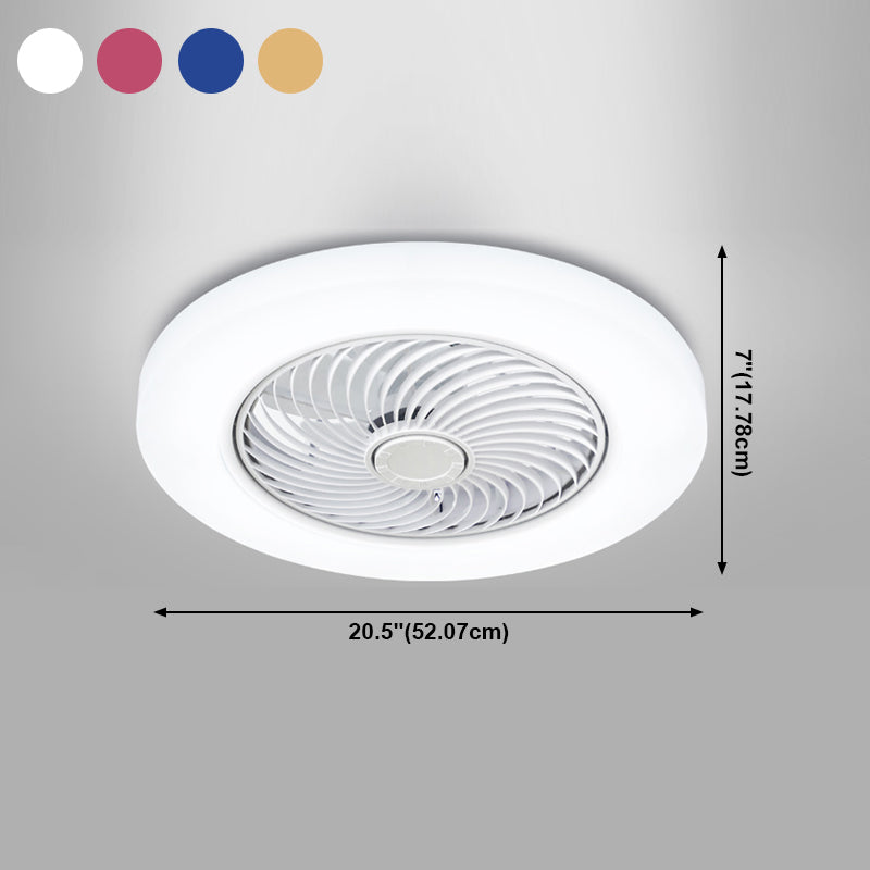 Round Flush Mount Ceiling Fan Light Minimalist Bedroom Living Room Ceiling Mount Light