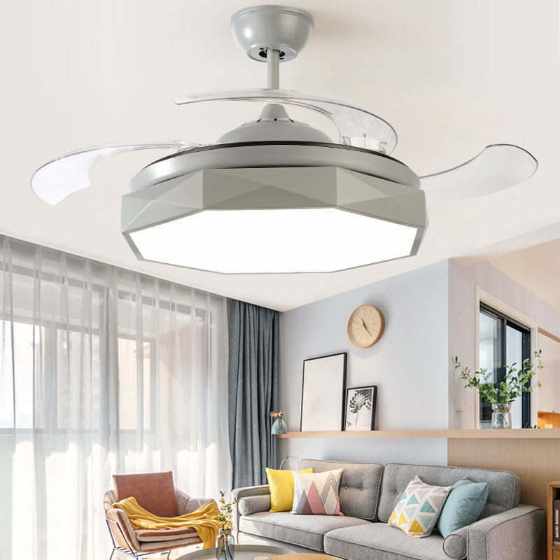 Éclairage de ventilateur moderne Milmalist Metal LED Semi-Flush Mount Plafond Light for Living Room