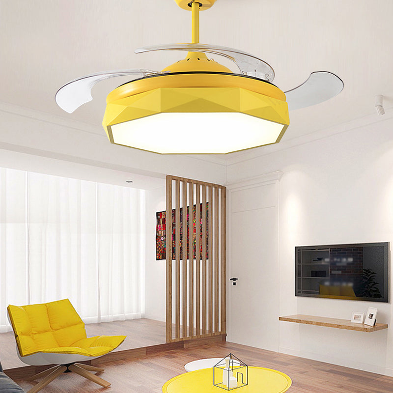 Éclairage de ventilateur moderne Milmalist Metal LED Semi-Flush Mount Plafond Light for Living Room