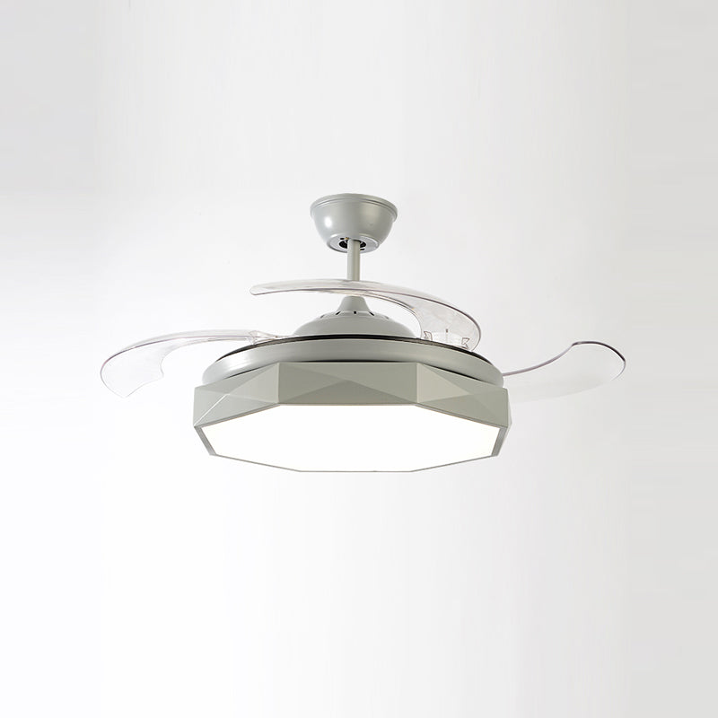 Éclairage de ventilateur moderne Milmalist Metal LED Semi-Flush Mount Plafond Light for Living Room