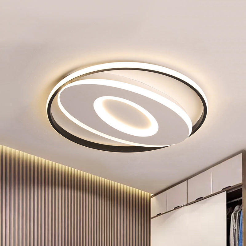 16 "/19.5" /23.5 " Ovaal Flush Mount Lights Modern Acryl Uniek Plafond Licht Armatuur in Warm/Wit