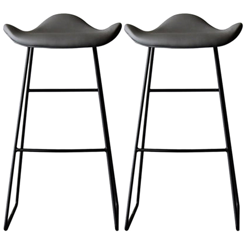 Taburete alto de barras acolchado sin espalda de hierro negro taburete alto interior con asiento de cuero
