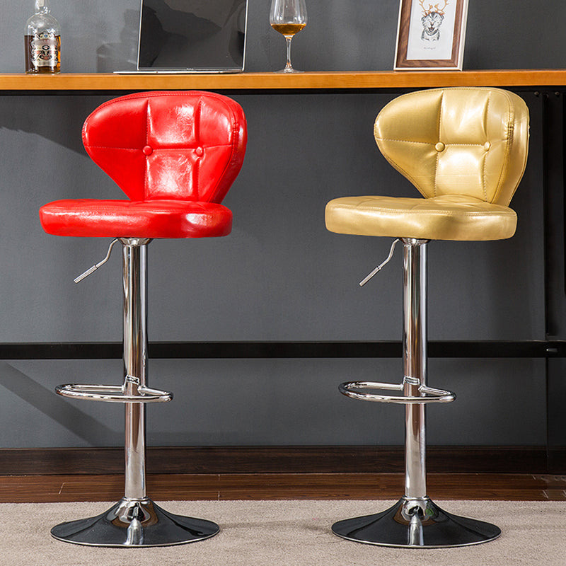 Leerstijlleren gestoffeerde barstool Verstelbare Hoogte Swivel Bar Stool