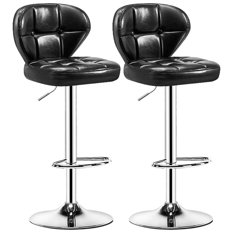 Leerstijlleren gestoffeerde barstool Verstelbare Hoogte Swivel Bar Stool