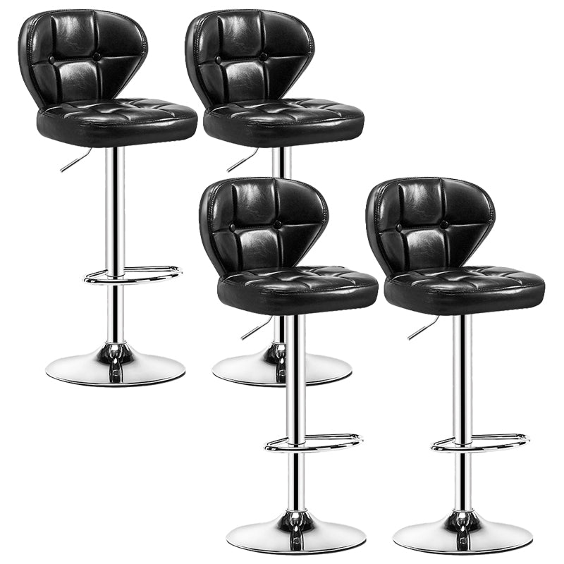 Leerstijlleren gestoffeerde barstool Verstelbare Hoogte Swivel Bar Stool