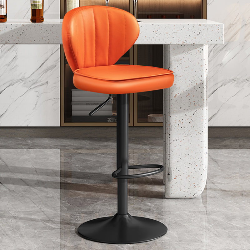 Leerstijlleren gestoffeerde barstool Verstelbare Hoogte Swivel Bar Stool