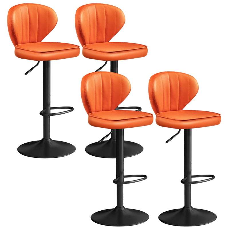 Leerstijlleren gestoffeerde barstool Verstelbare Hoogte Swivel Bar Stool