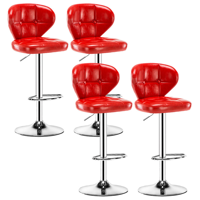 Leerstijlleren gestoffeerde barstool Verstelbare Hoogte Swivel Bar Stool