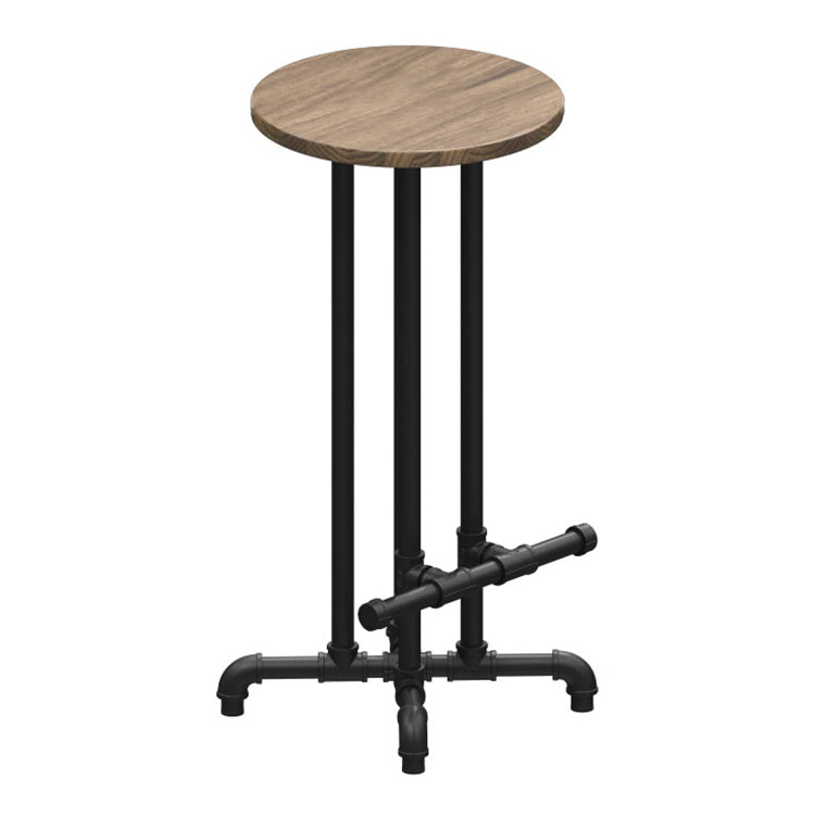 Wood Iron Bar Stool Industrial Style Backless 28.74" H Counter Stool with  Round Seat