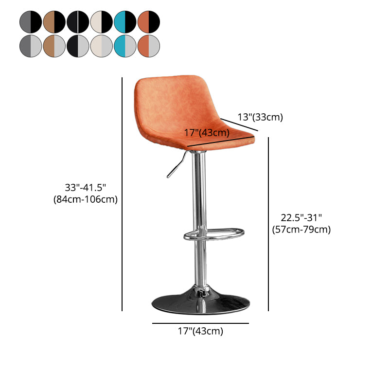 Taburete rotativo y elevable taburete de cojín de cuero industrial