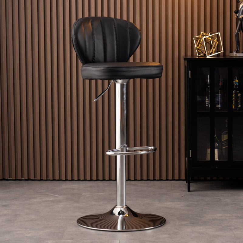 Modern Adjustable Barstool Leather Cushion Bar Stool for Living Room