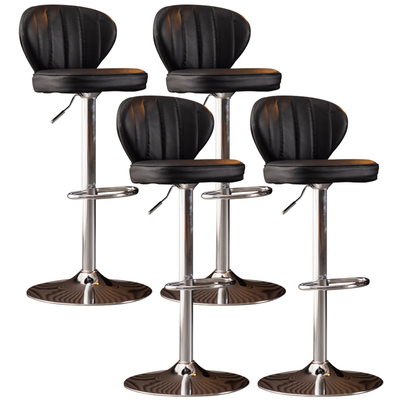 Modern Adjustable Barstool Leather Cushion Bar Stool for Living Room