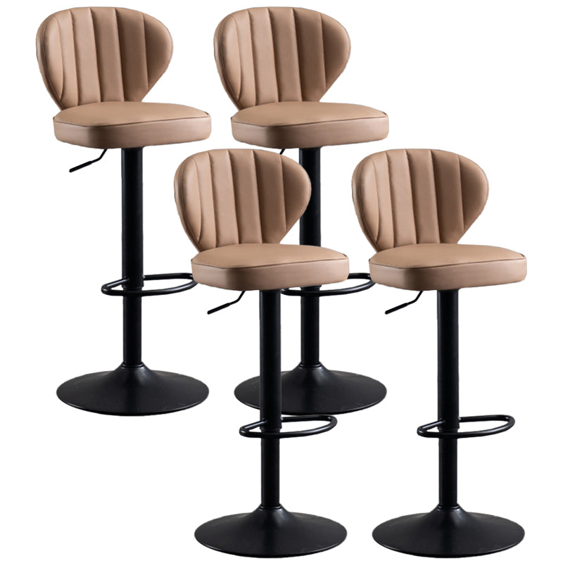 Modern Adjustable Barstool Leather Cushion Bar Stool for Living Room