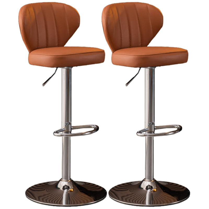 Modern Adjustable Barstool Leather Cushion Bar Stool for Living Room