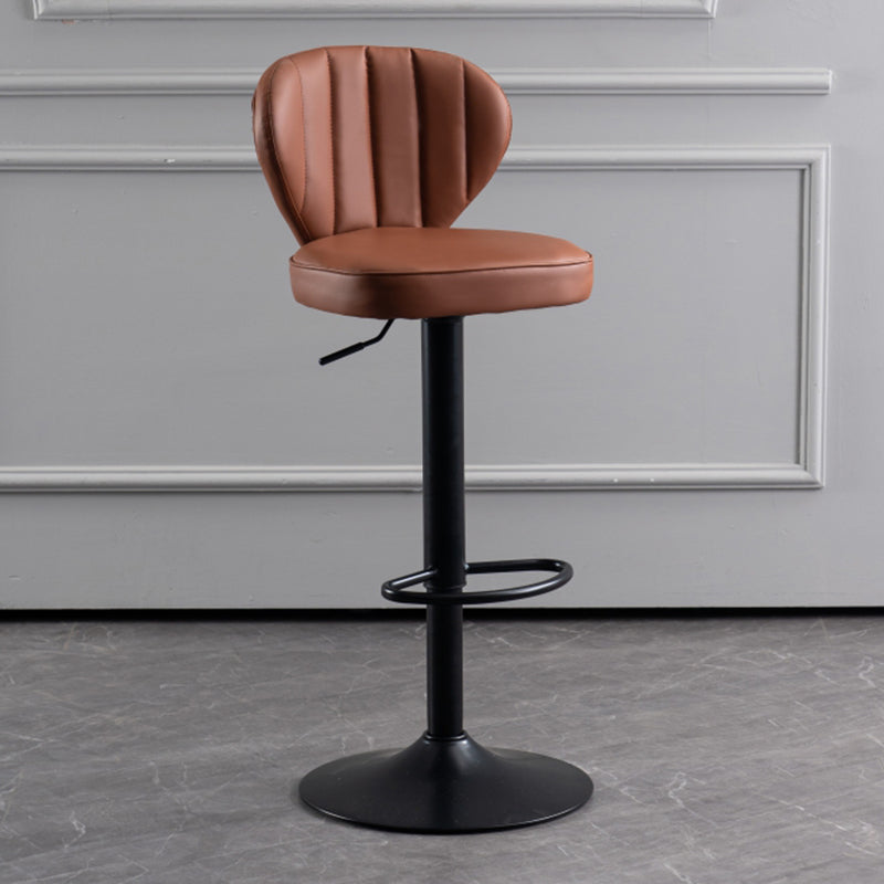 Modern Adjustable Barstool Leather Cushion Bar Stool for Living Room