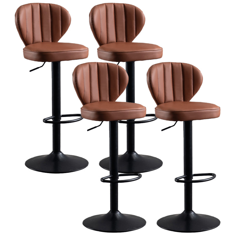 Modern Adjustable Barstool Leather Cushion Bar Stool for Living Room