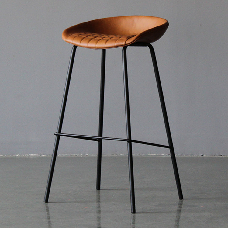 Tabouret de bar de salon en cuir en cuir en cuir industriel avec place de salon avec siège de seau