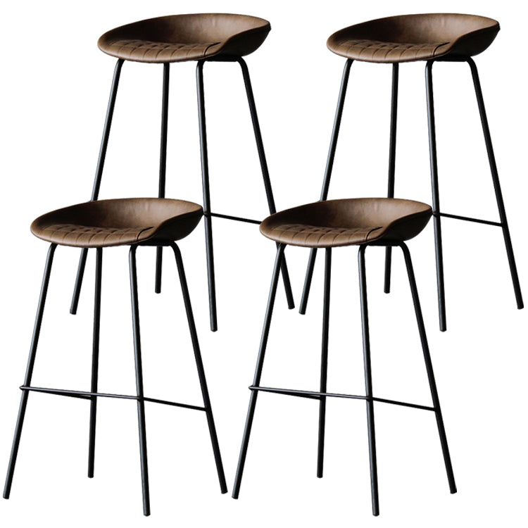 Tabouret de bar de salon en cuir en cuir en cuir industriel avec place de salon avec siège de seau