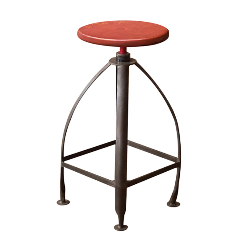 Industrial Adjustable Height Iron Bar Stool 33-inch Round Bristol Bar Stool, 1 Piece