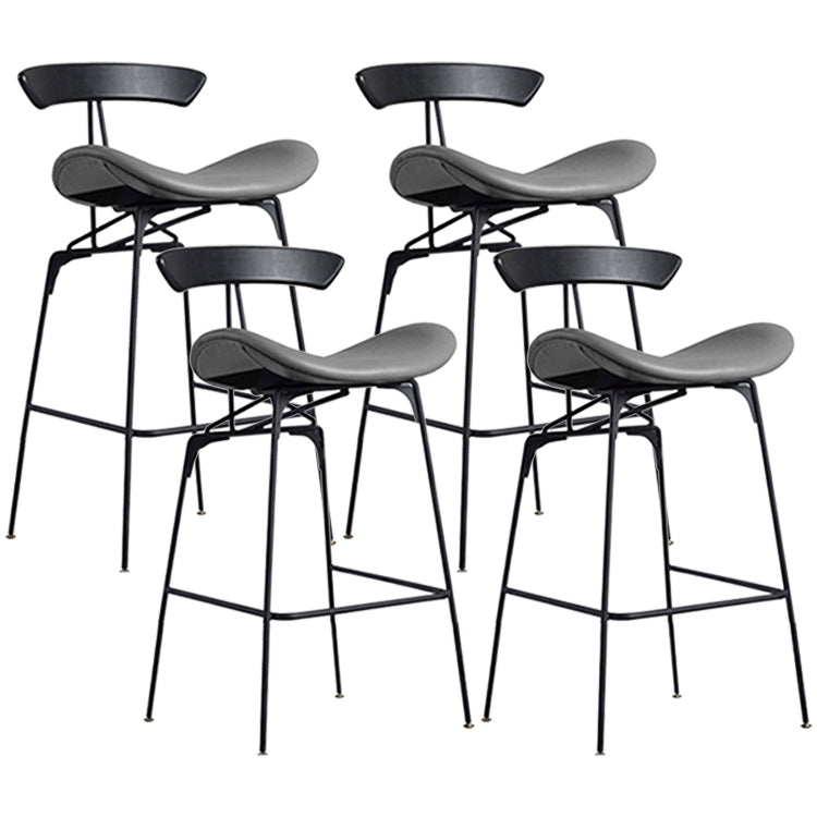 Industrial Black Counter Stools Iron Upholstered Bar Stools Bristol with Contoured Seat