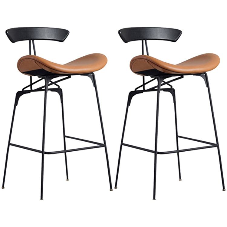 Industrial Black Counter Stools Iron Upholstered Bar Stools Bristol with Contoured Seat