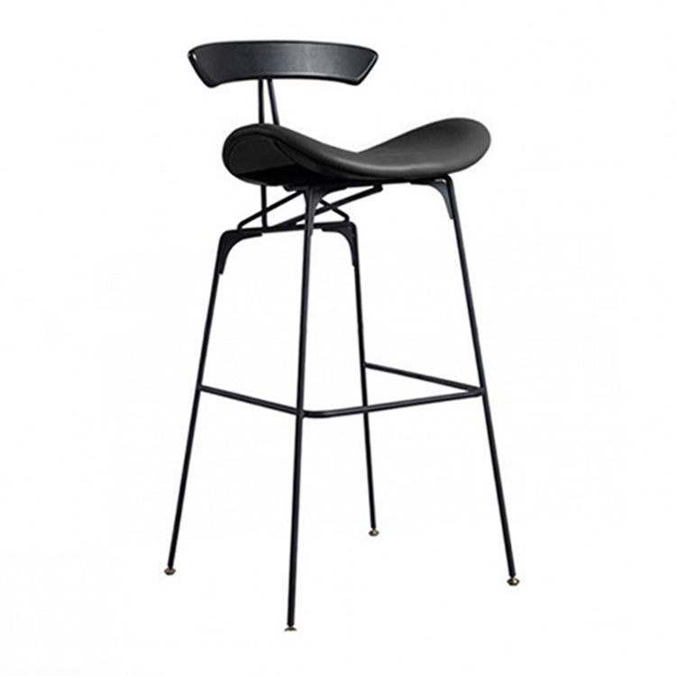 Industrial Black Counter Stools Iron Upholstered Bar Stools Bristol with Contoured Seat