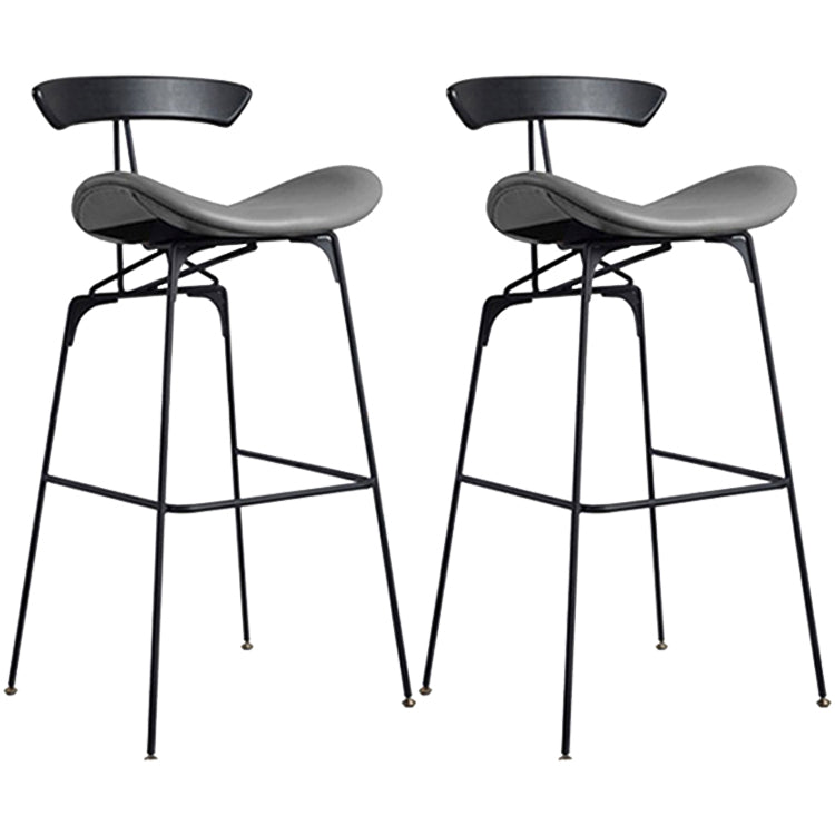 Industrial Black Counter Stools Iron Upholstered Bar Stools Bristol with Contoured Seat