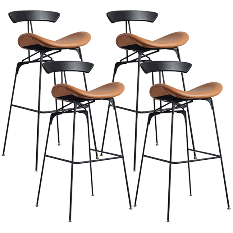 Industrial Black Counter Stools Iron Upholstered Bar Stools Bristol with Contoured Seat