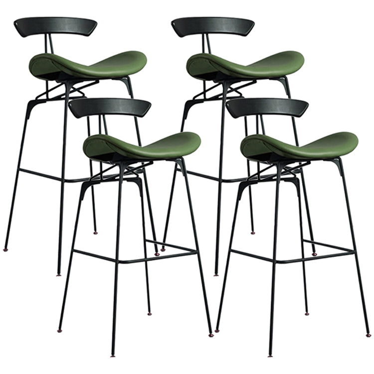 Industrial Black Counter Stools Iron Upholstered Bar Stools Bristol with Contoured Seat