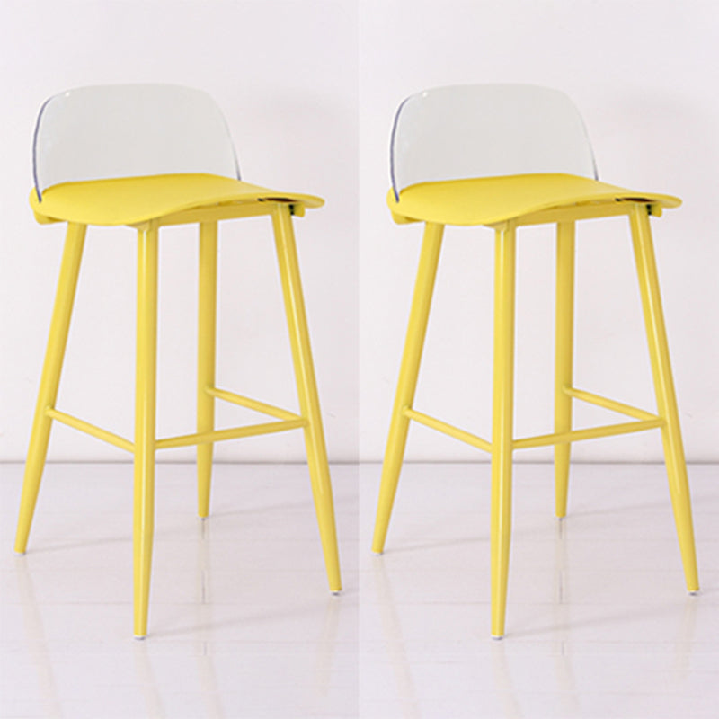 Nordic Style Plastic Barstool Colorful 4 Legs Bar Stool for Living Room