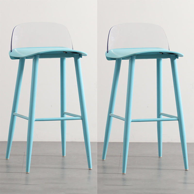 Nordic Style Plastic Barstool Colorful 4 Legs Bar Stool for Living Room