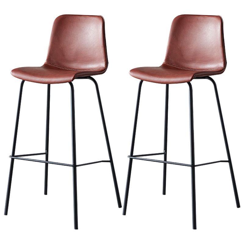 Industrial Upholstered Distressed Quilted Barstool Indoor Tall Stool with Bucket Seat