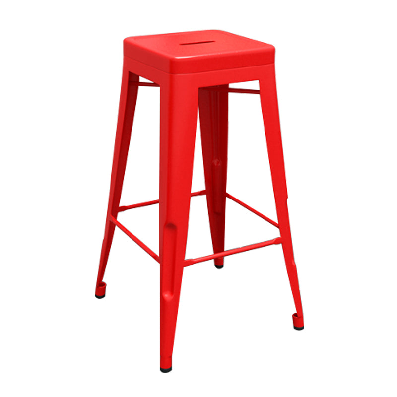 Iron Industrial 30 "Barstool Indoor apilable taburete con asiento cuadrado